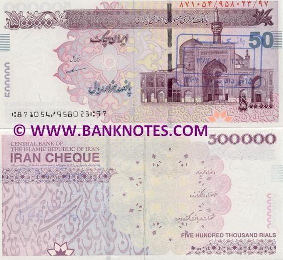 Iranian 500K Cheque